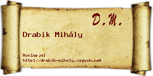 Drabik Mihály névjegykártya